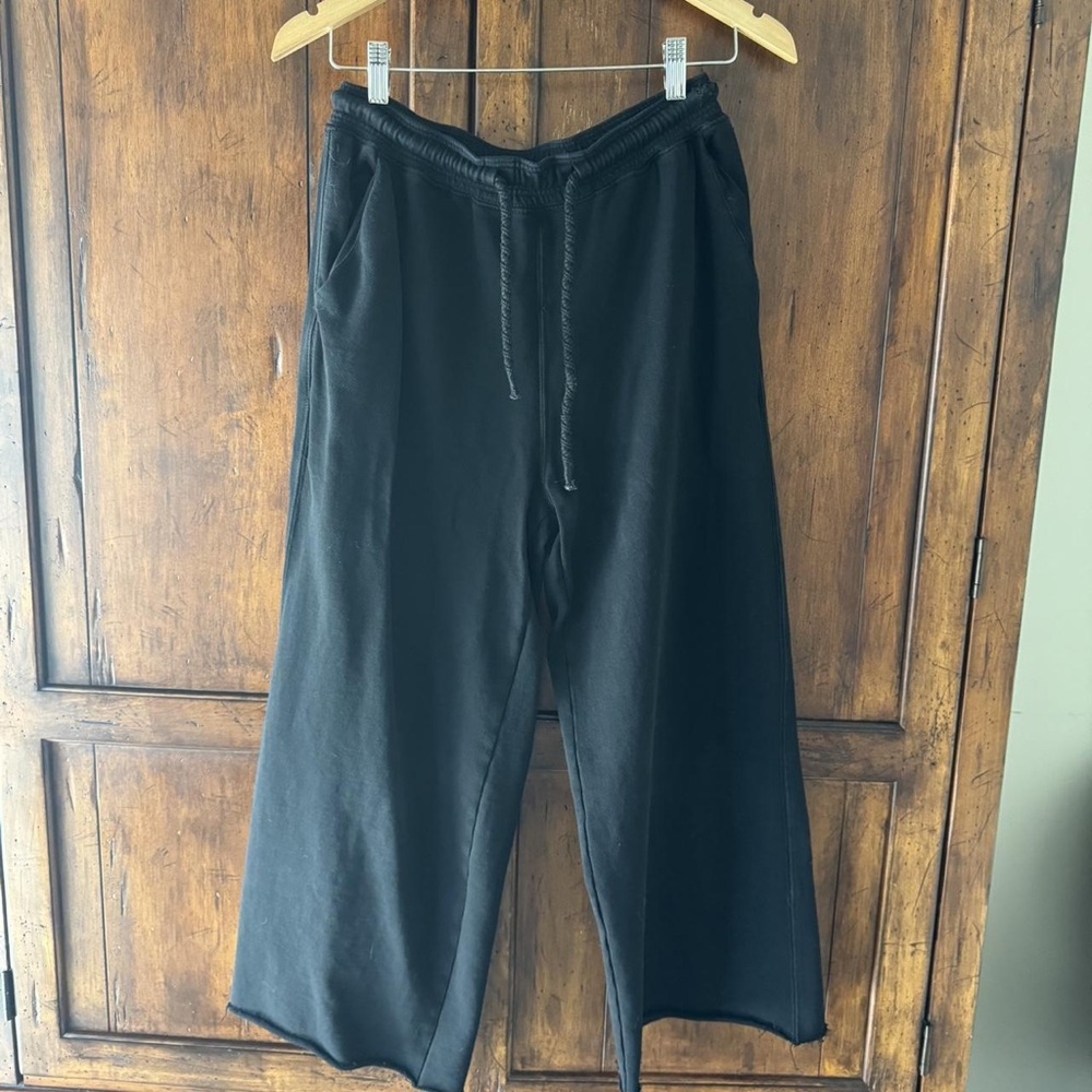 Free People Black Wide-Leg Sweatpants